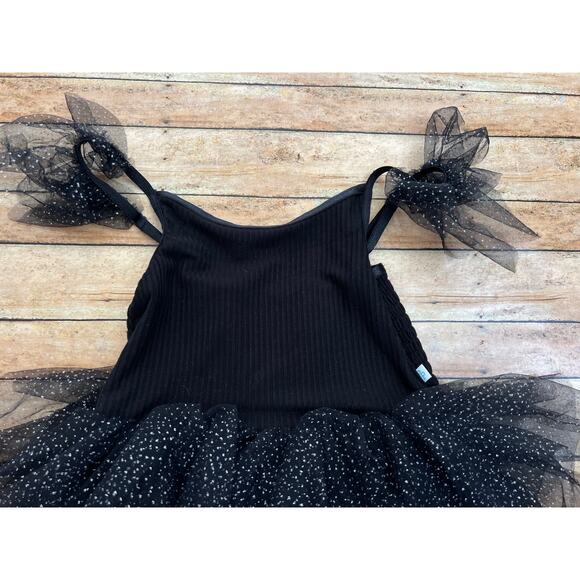 Posh Peanut Black Ribbed Shimmer Tulle Dress 5/6 - Picture 3 of 3